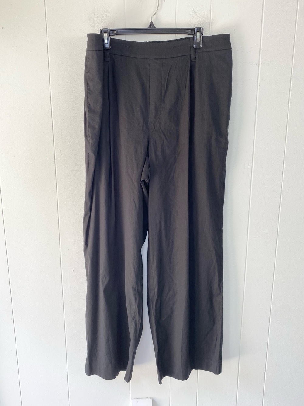 Vince Womens Wide Leg Linen Pants Sz 1X Black  Minimalist Capsule Flowy Coastal